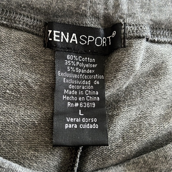 NWT size L Zenasport activewear capri gray pants - Picture 4 of 7